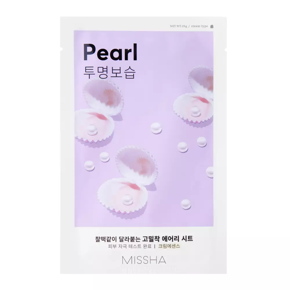 Missha - Airy Fit Sheet Mask - Pearl - Világosító Fátyolmaszk - 19g