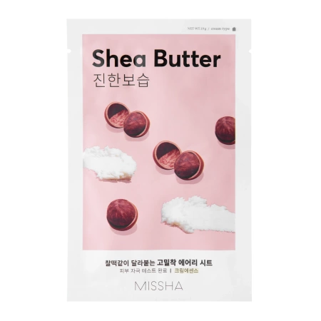 Missha - Airy Fit Sheet Mask - Shea Butter - Hidratáló és Tápláló Fátyolmaszk - 19g