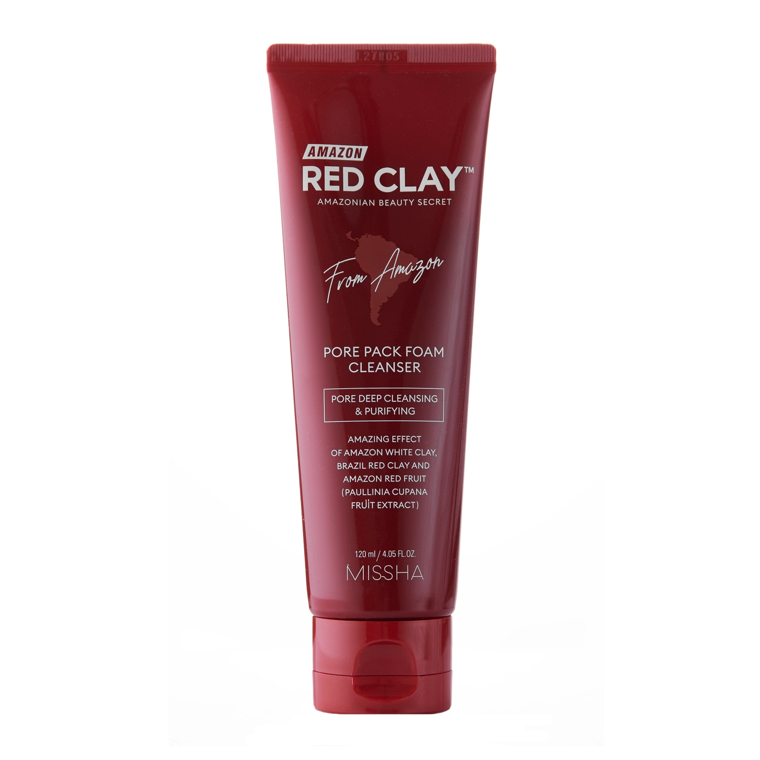 Missha - Amazon Red Clay™ Pore Pack Foam Cleanser - Arctisztító Hab - 120ml