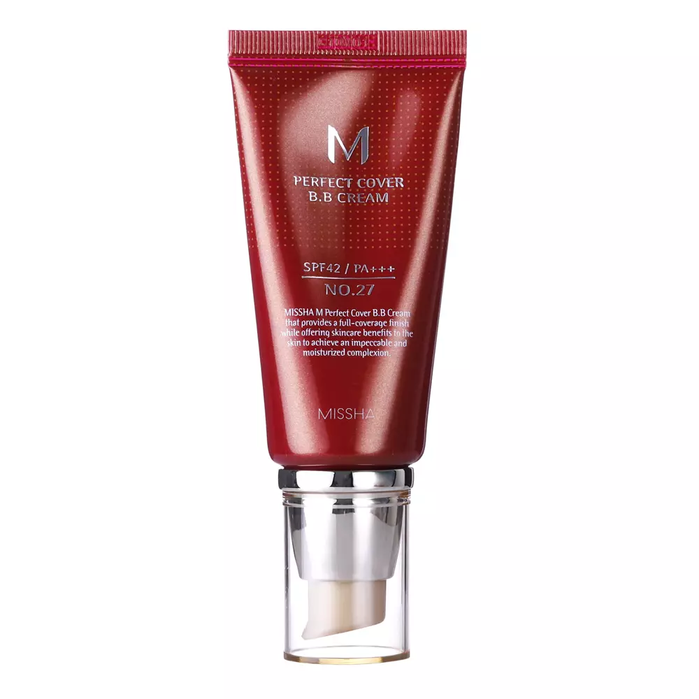 Missha - M Perfect Cover BB Cream SPF42/PA++ - Fedő BB Krém - 27 Honey Beige - 50ml