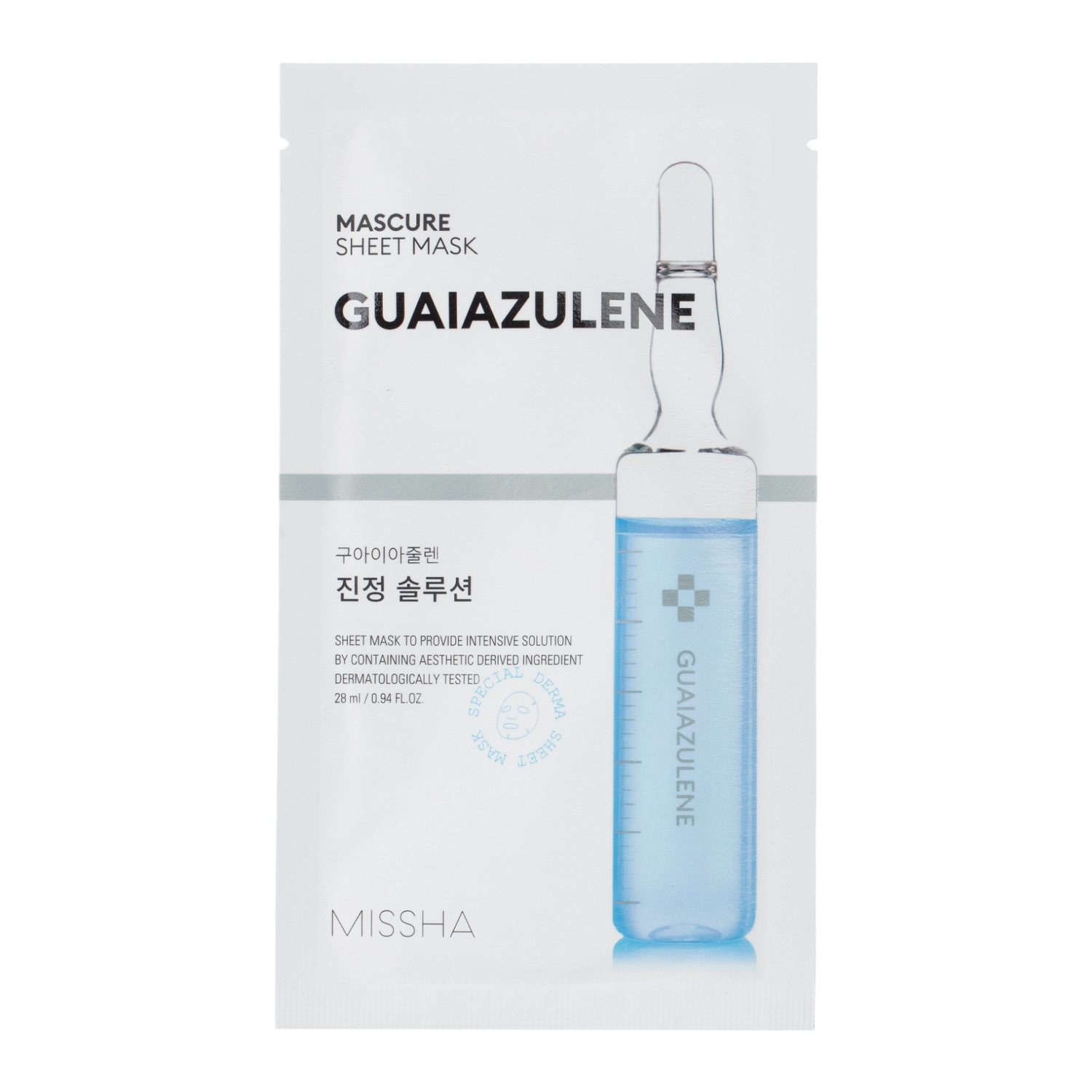 Missha - Mascure Guaiazulene Sheet Mask - Bőrnyugtató Fátyolmaszk - 28ml