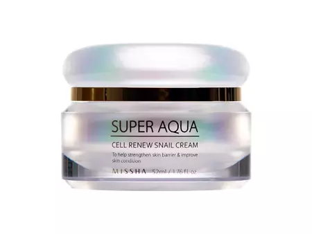 Missha - Super Aqua Cell Renew Snail Cream - Regeneráló Arckrém Csiganyálkával - 52ml
