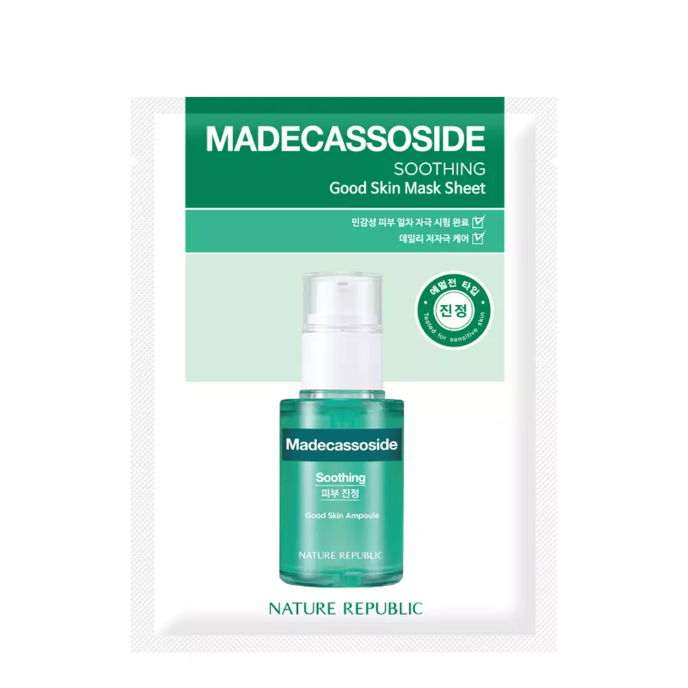 Nature Republic - Good Skin Madecassoside Mask Sheet - Nyugtató Fátyolmaszk Ázsiai Gázlóval - 24g