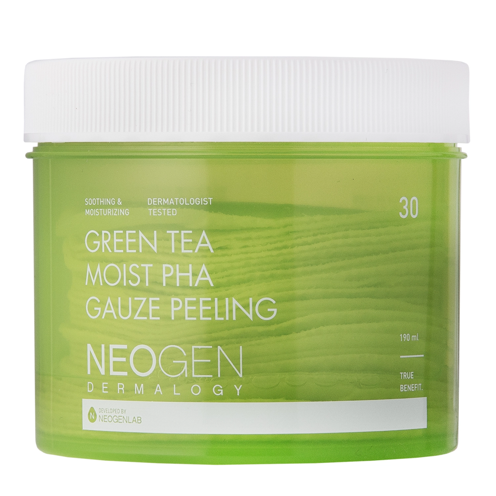 Neogen - Green Tea Moist PHA Gauze Peeling - Arckorongok Savakkal és Zöld Teával - 30db/190ml