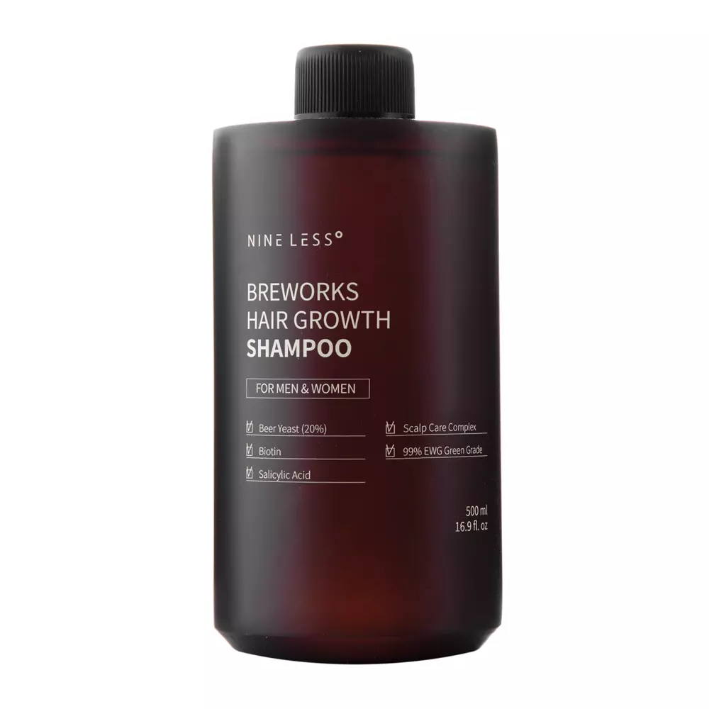 Nine Less - Breworks Hair Growth Shampoo - Hajerősítő Sampon Sörélesztővel - 500ml