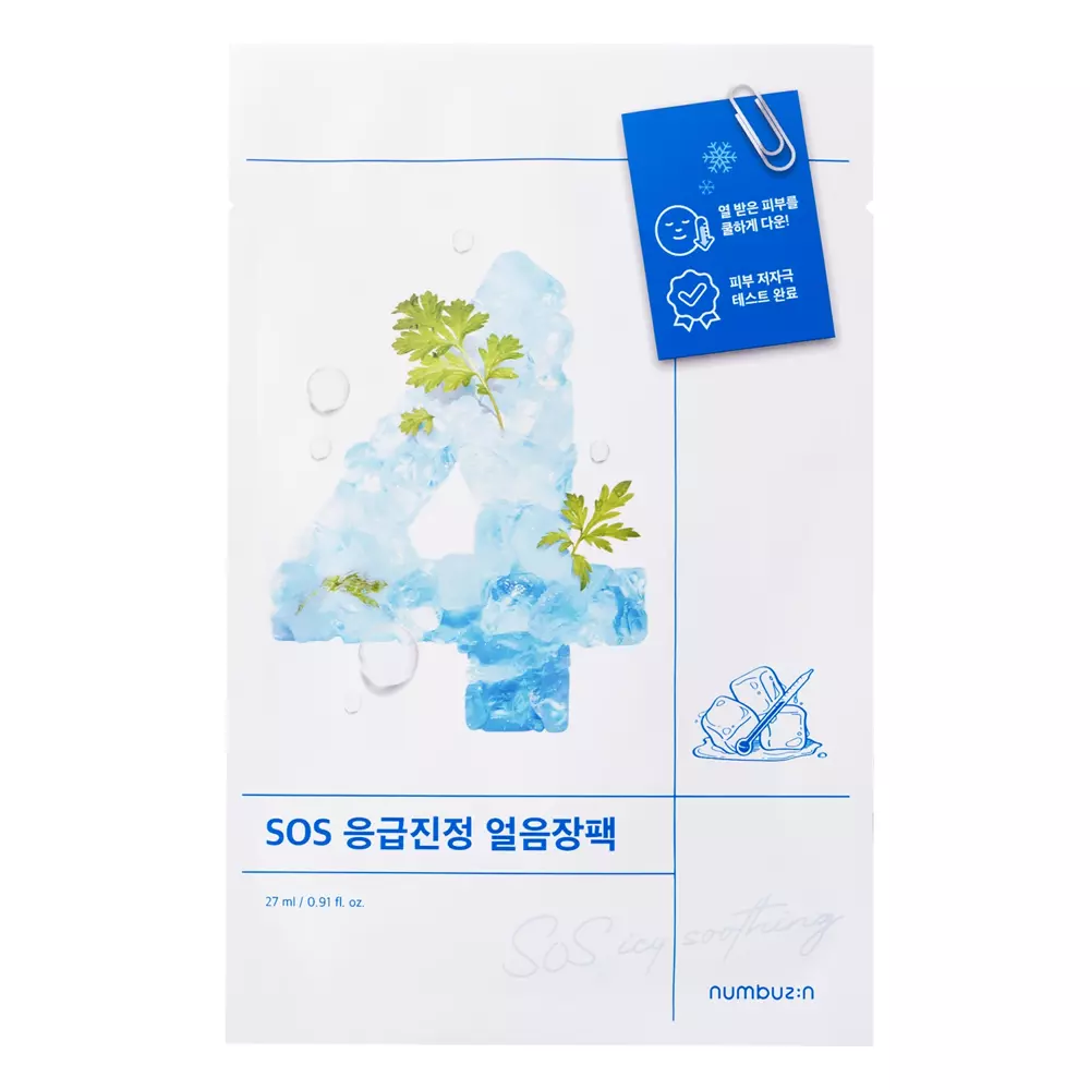 Numbuzin - No.4 Icy Soothing Sheet Mask - Hűsítő Fátyolmaszk - 27ml