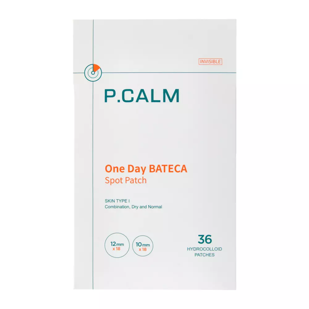 P.Calm - One Day Bateca Spot Patch - Bőrnyugtató Arctapaszkák  - 2x18db.