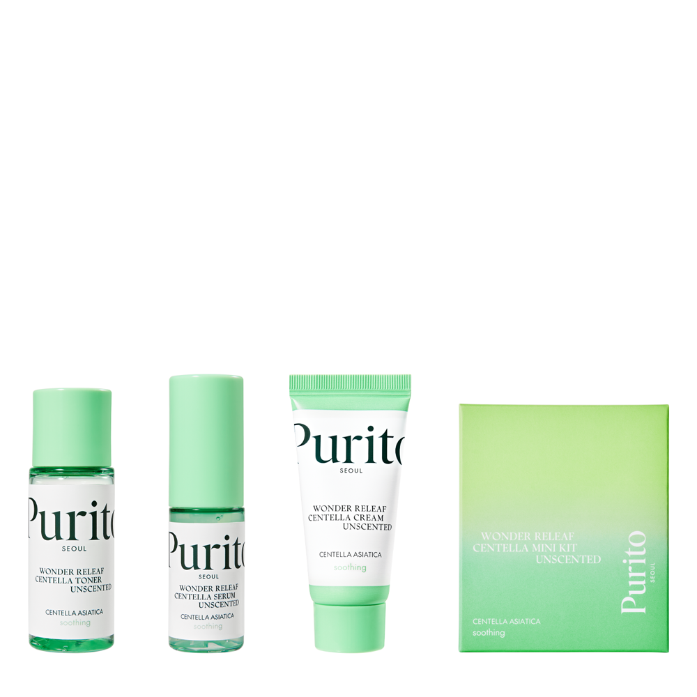 Purito Seoul - Wonder Releaf Centella Mini Kit Unscented - Illatmentes Bőrnyugtató Termékkészlet