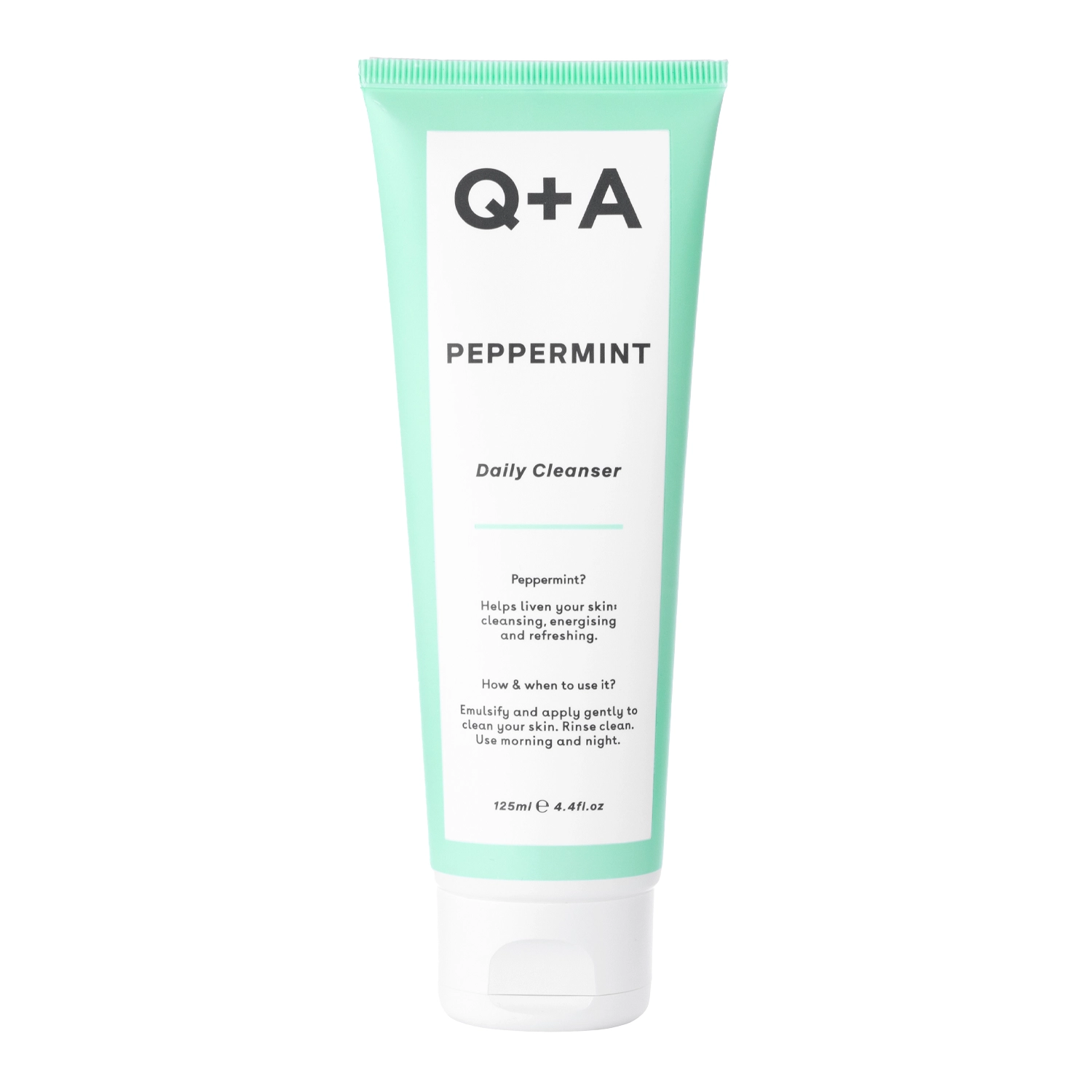 Q+A - Peppermint - Daily Cleanser - Nyugtató és Tisztító Arcgél Borsmentával - 125ml
