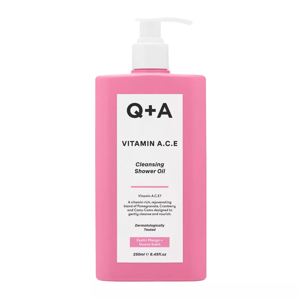 Q+A - Vitamin A.C.E. Shower Oil - Tápláló Testmosó Olaj A-, C- E-vitaminnal - 250ml