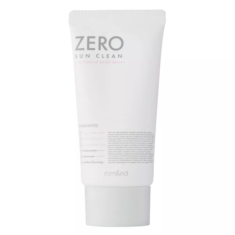 Rom&nd - Zero Sun Clean SPF50+ PA++++ - Könnyed Bőrtónus Kiegyenlítő UV-szűrős Krém - 02 Tone Up - 50ml