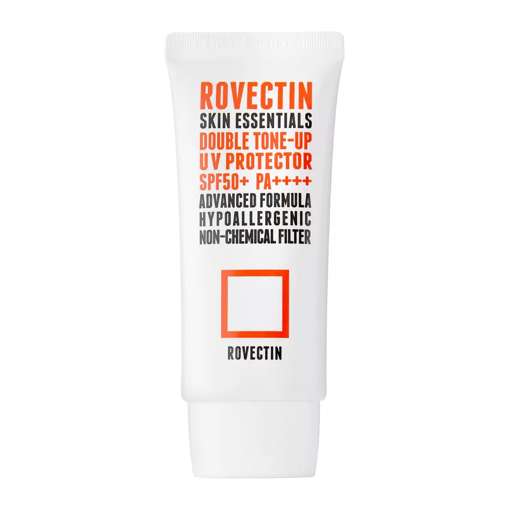 Rovectin - Skin Essentials Double Tone-Up UV Protector SPF50+/PA++++ - Bőrkiegyenlítő Arckrém Ásványi Szűrőkkel - 50ml