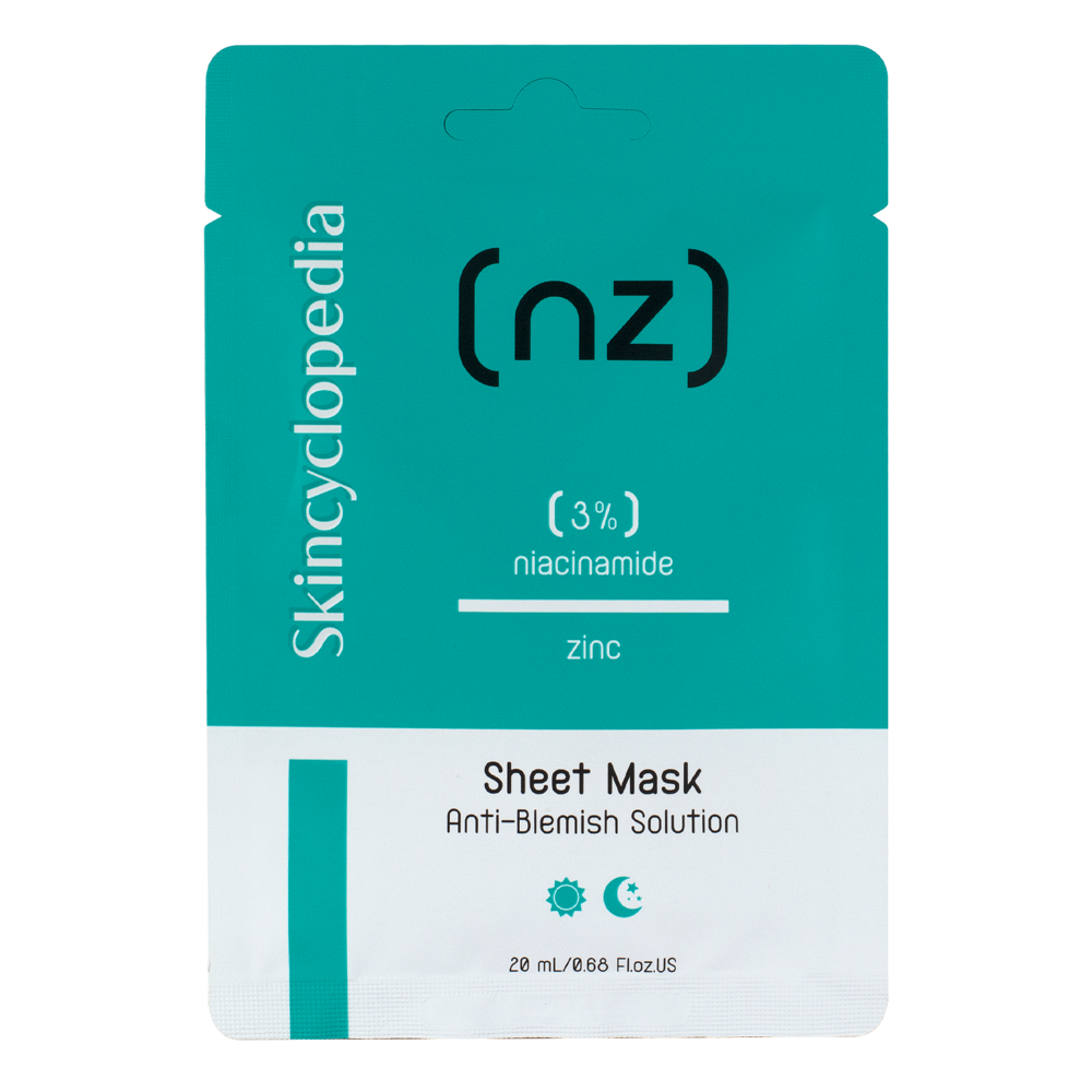 Skincyclopedia - Sheet Mask Niacinamide 3% Zinc - Tökéletlenségek Elleni Fátyolmaszk -1pc/20ml