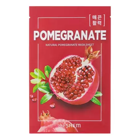 The SAEM - Natural Pomegranate Mask Sheet - Fátyolmaszk Gránátalma Kivonattal - 21 ml.