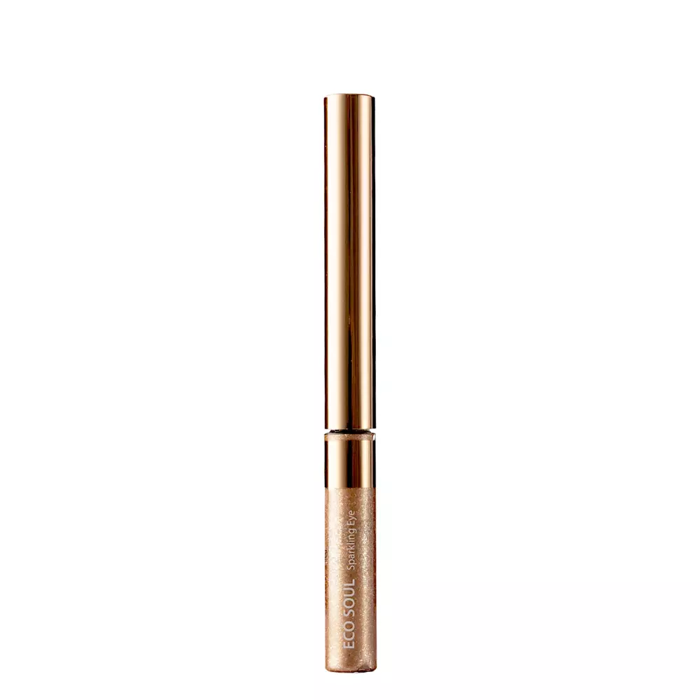 The Saem - Eco Soul Sparkling Eye - Ecsetes Szemhéjfesték Csillámmal - GD001 Golden Glamour - 2.7g