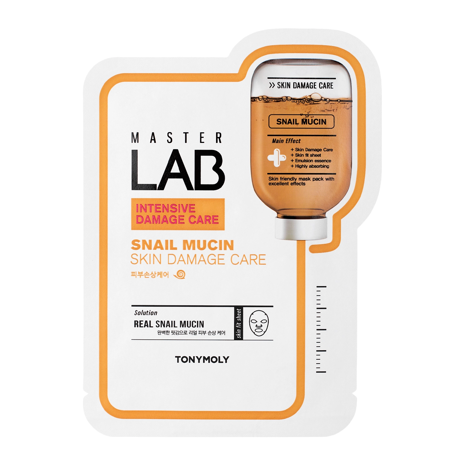 TonyMoly - Master Lab Mask Sheet Snail Mucin - Fátyolmaszk Csiganyálkával - 1szt/19g