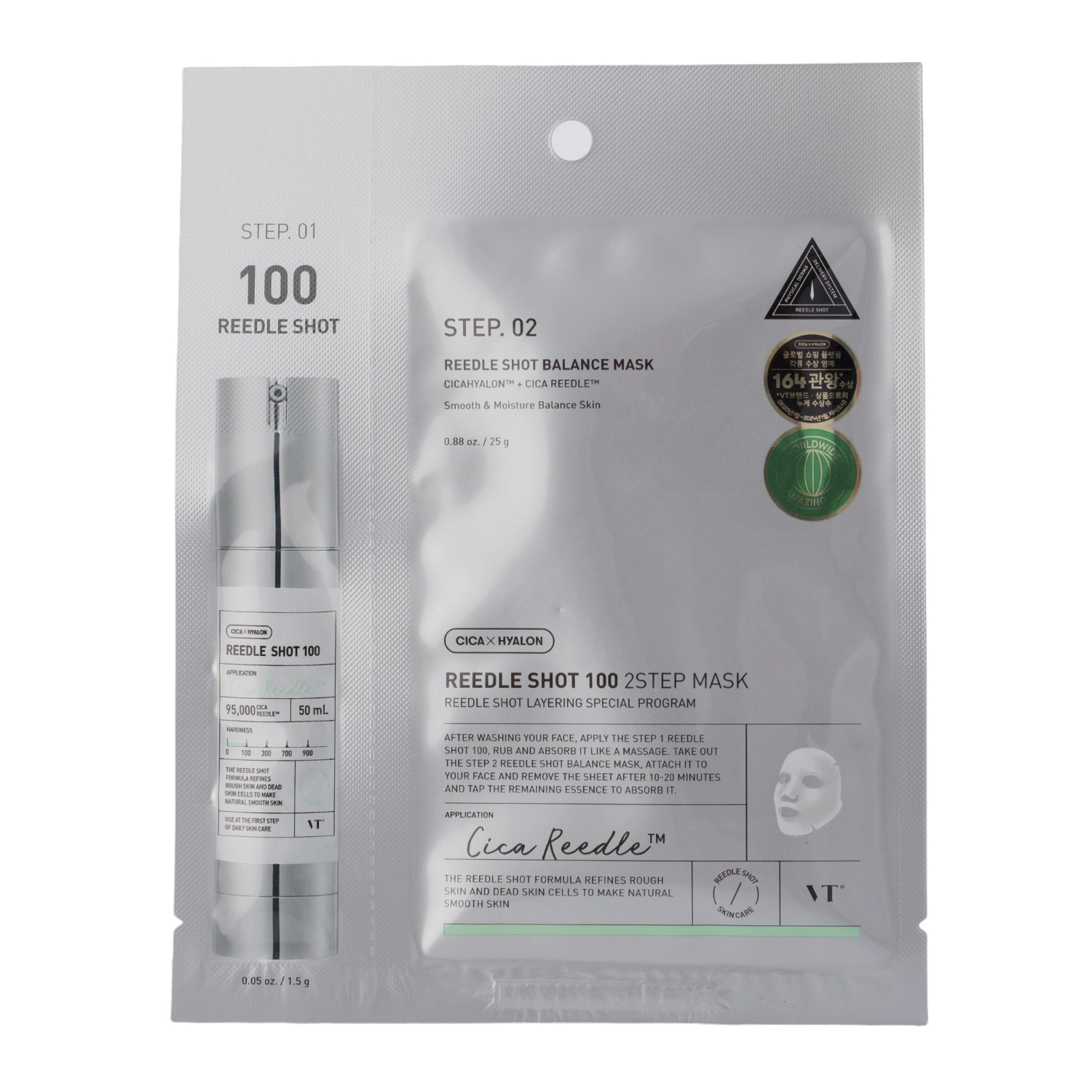 VT Cosmetics - Reedle Shot 100 2Step Mask - Feszesítő Fátyolmaszk - 1.5g+25g